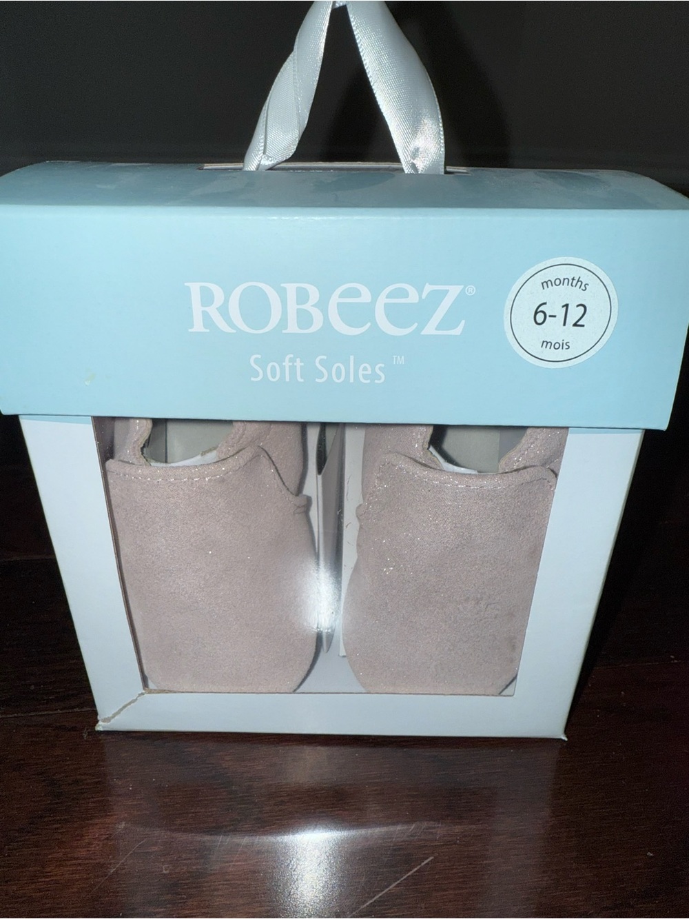 Robeez Soft Soles Baby Moccasins in Light Taupe